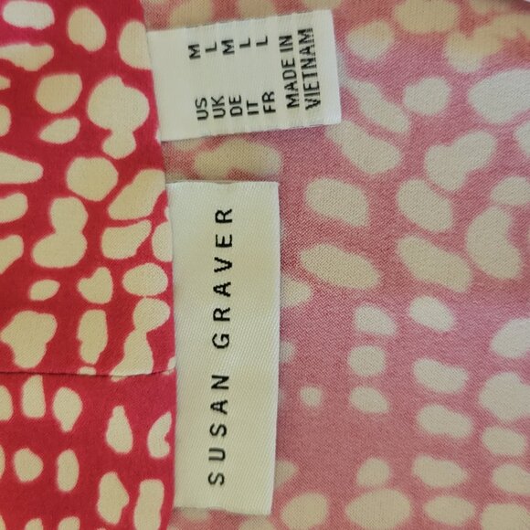 Susan Graver Pink V-Neck L/S Blouse A298487 - Size M - EUC - Picture 6 of 9
